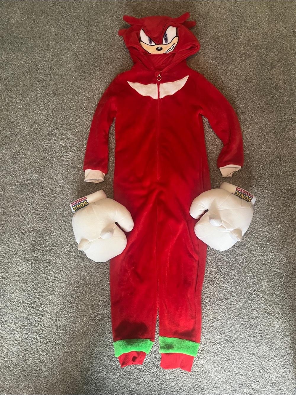 Oppo Red Knuckles Onesie Costume with Knuckle Gloves